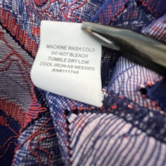 WD NY Women's Sleeveless‎ Tank Tunic Size XL Red Multi Color Chevron Tassels - Picture 12 of 13